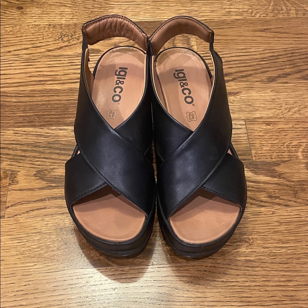Igi&Co D. Candy Black Sandals Made in Italy Size 35